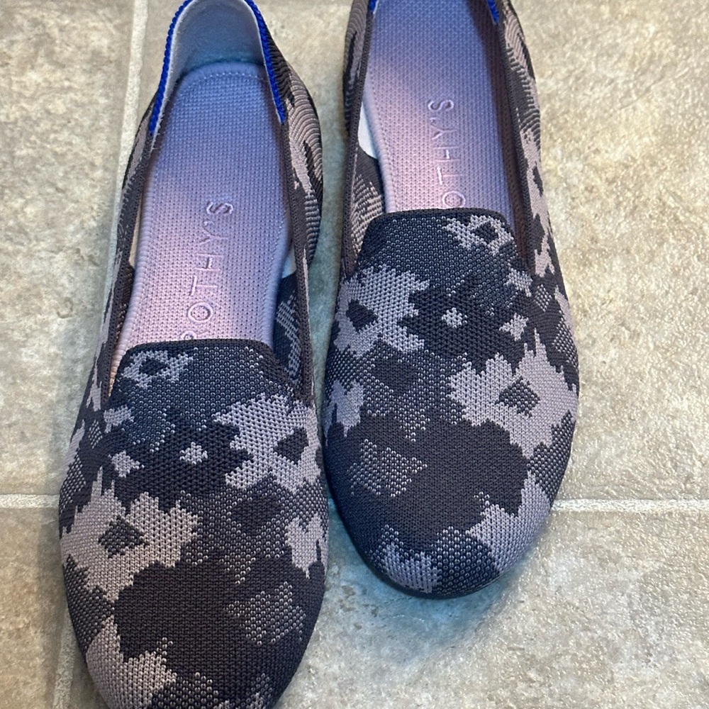 Rothy's Grey Botanical Loafers